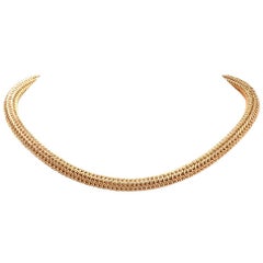 1980s Tiffany & Co. Diamond Gold Choker Necklace