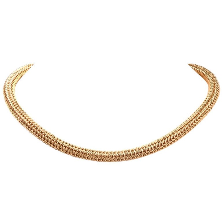 1980s Tiffany & Co. Diamond Gold Choker Necklace For Sale