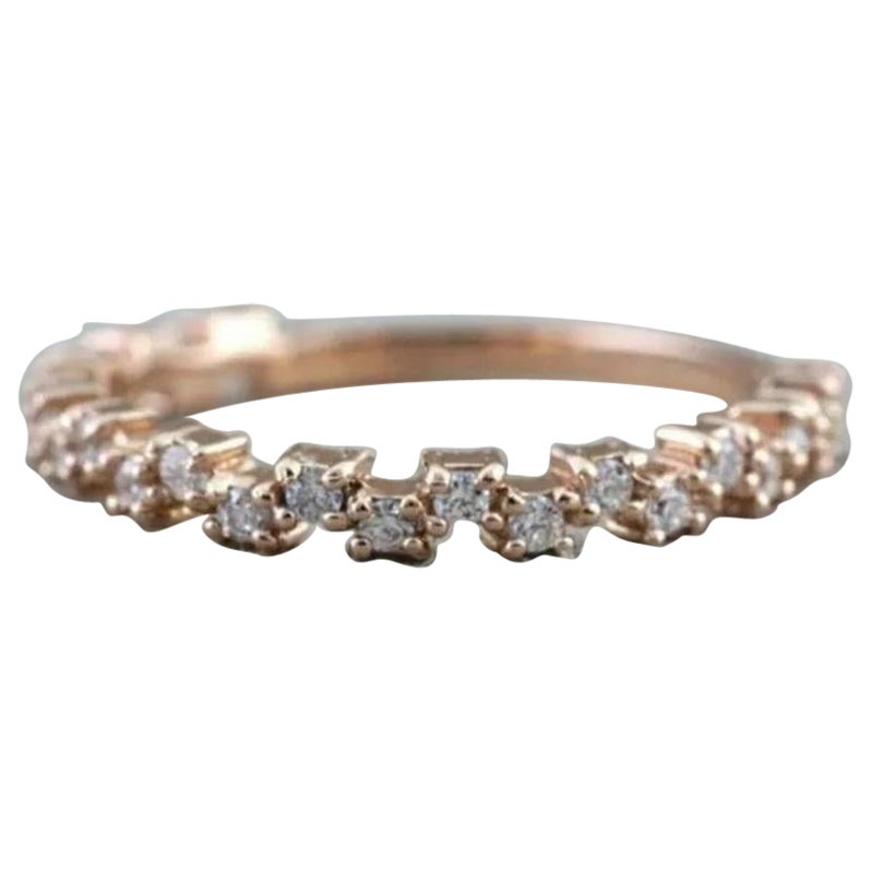 14k Solid Gold Diamantband Verlobungsring
