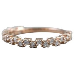 14k Solid Gold Diamantband Verlobungsring