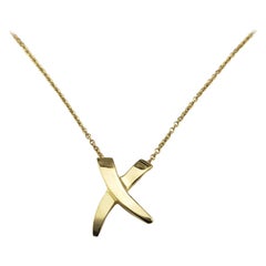 Tiffany & Co. Collar "X" de graffiti Paloma Picasso de oro amarillo de 18 quilates #17223