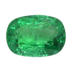 2.03ct Cushion Green Emerald GIA Certified Zambia