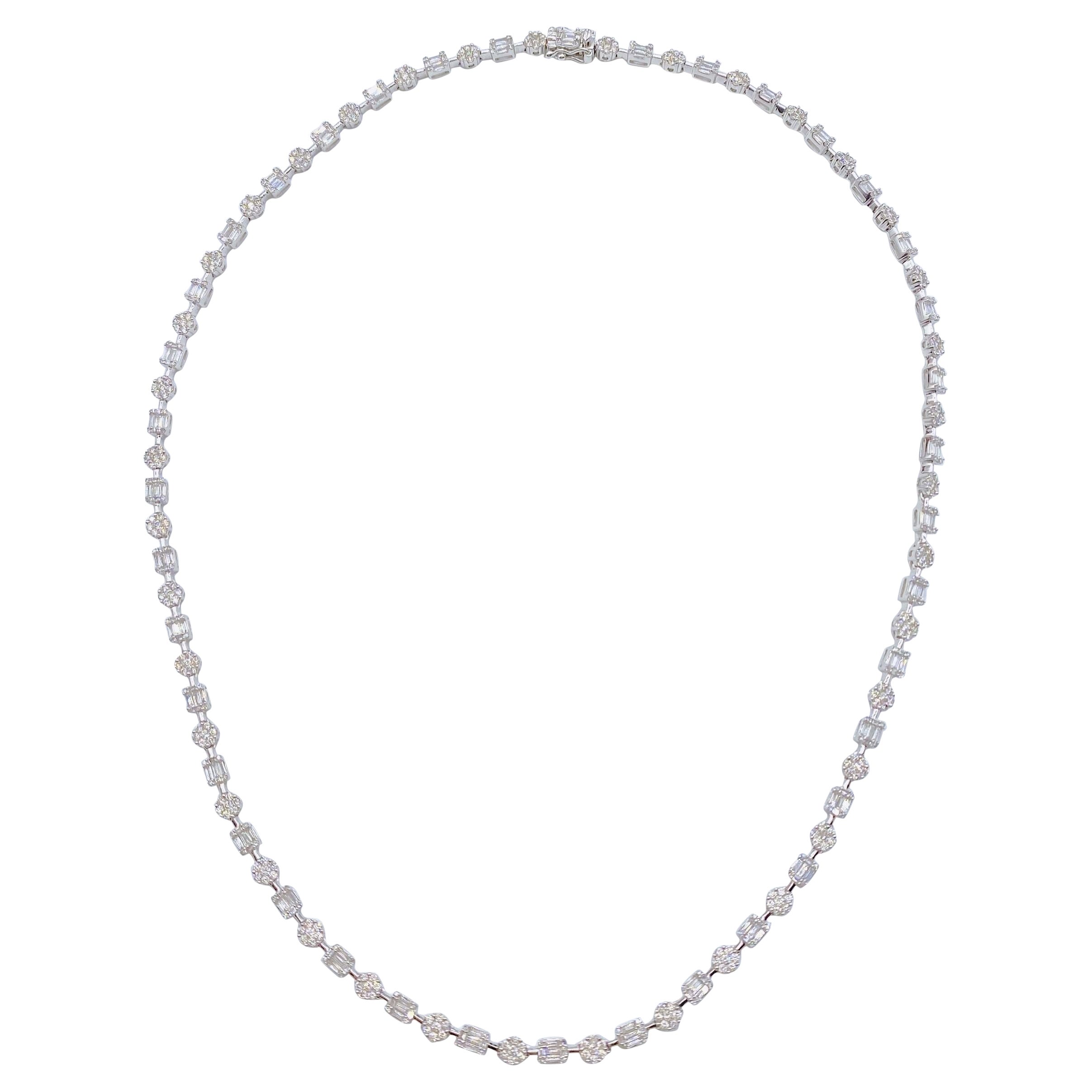 NWT $19, 669 Important 18KT Gorgeous Glittering Fancy Diamond Tennis Necklace