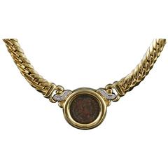Valentinian Follis Ancient Roman Gold Coin Necklace