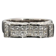 2 Carat Diamond Invisible Cluster Cathedral Ring in 18K White Gold