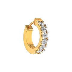 Diamond Nose Cluster Septum Clicker Ring Body Piercing in 14K Solid Gold