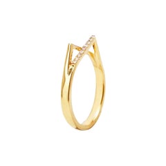Diamond and 14K Yellow Gold Engagement Ring Cat Ear Shape
