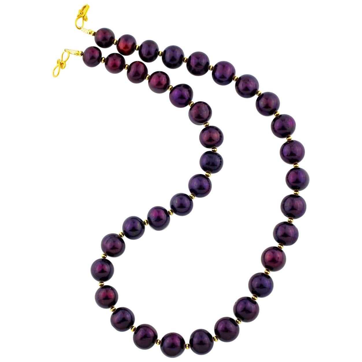 Brilliant Merlot wine red Pearls Necklace