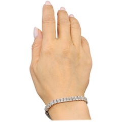 Bracelet de tennis avec diamant taille émeraude de 14.44 ct