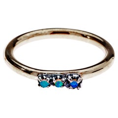 Anello Opale Eternity Stack Ring Banda d'oro Impilabile Sposa J DaupHIN