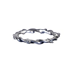 Moissanite Twisted Wedding Band 925 Sterling Silver Minimalist Ring For Women.