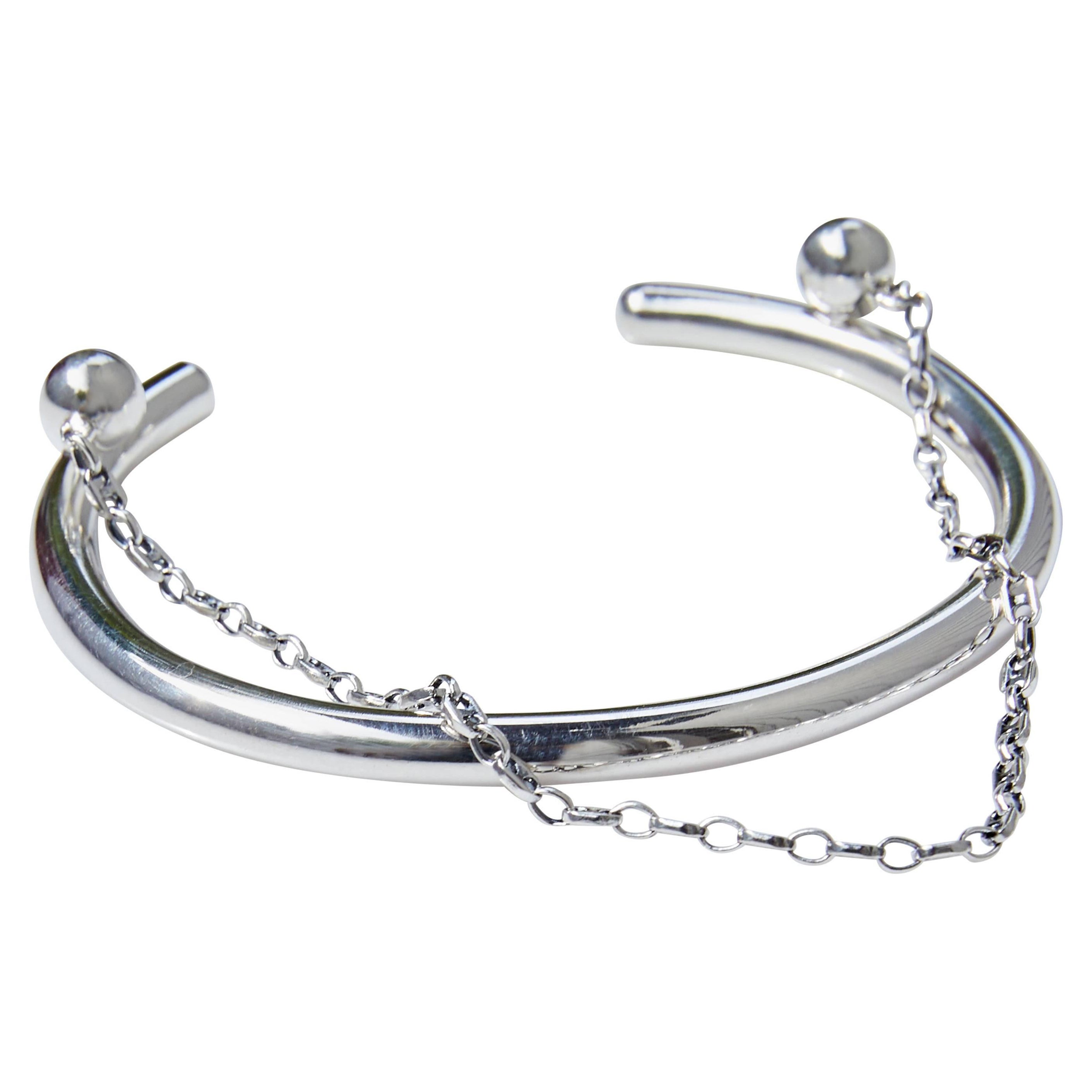 Bangle Love Bracelet Cuff Chain Sterling Silver Ball J Dauphin