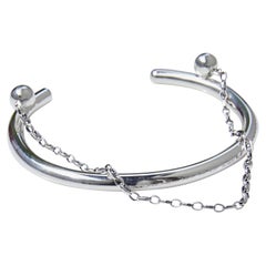 J Dauphin Bracelet manchette boule d'amour en argent sterling