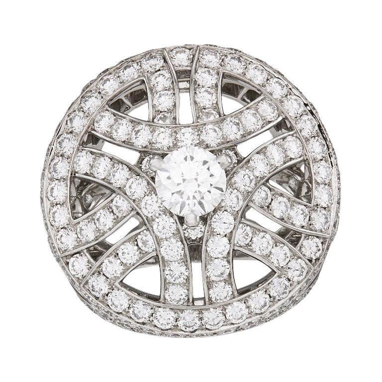 Cartier Ring aus Platin mit Diamant und Platin im Angebot