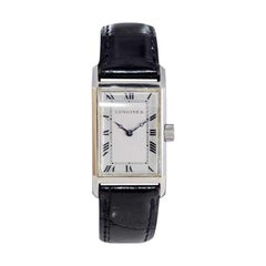 Longines Art Deco Tankuhr mit einzigartigem, handgefertigtem Stahlgehäuse aus 1928