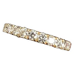 1.25 Carat Round Diamond Yellow Gold Eternity Band Ring Size 6