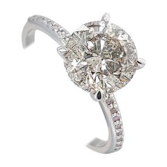 Or blanc 14 carats, diamants ronds de 2,19 carats et diamants roses ronds de 0,15 carat