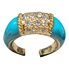 Van Cleef & Arpels Philippine Ring, 18K Gold, Persian Turquoise and diamonds