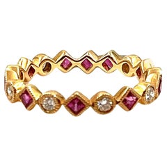 0.90 ct Natural Ruby & Diamond Ring