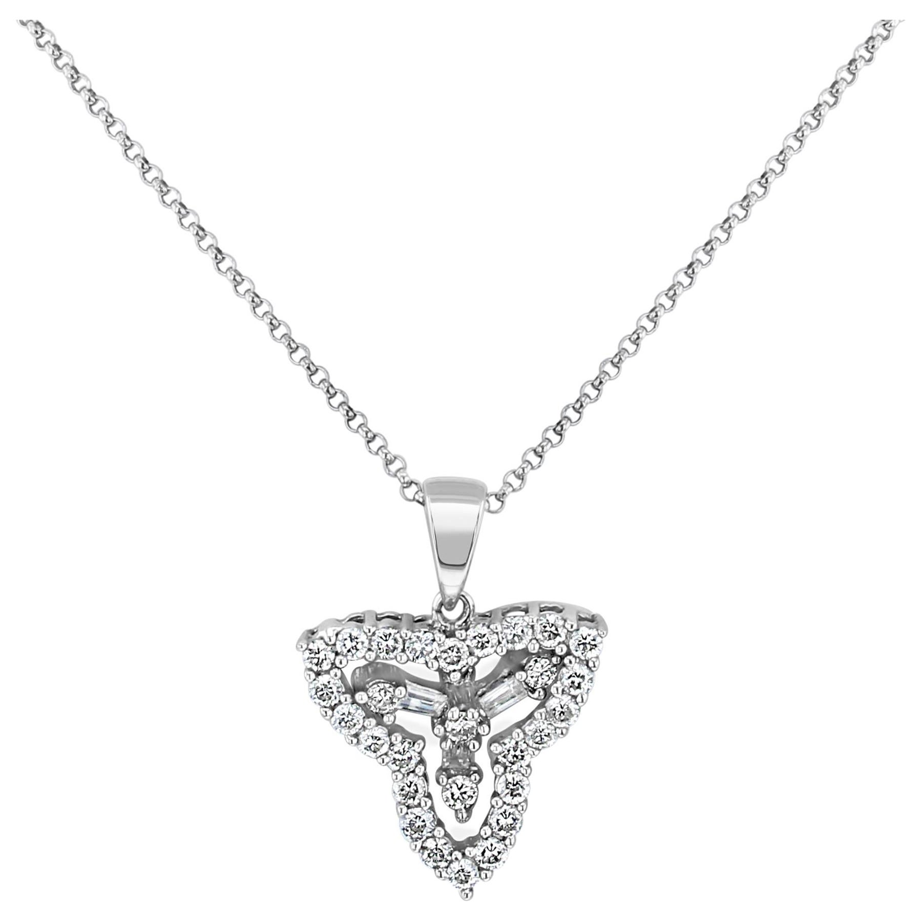 Trinity Diamond Necklace 14k White Gold