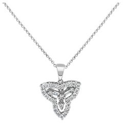 Trinity Diamond Necklace 14k White Gold