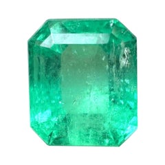 2,91ct Gelblich Grün Smaragd Schliff Chivor Edelstein Echte Mai Birthstone