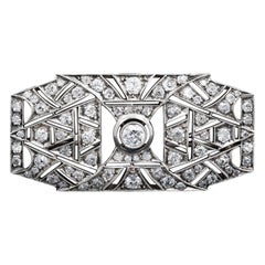 Art Deco Diamond Brooch Circa 1920s