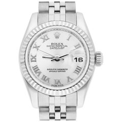 Rolex 26mm Lady-Datejust 179174 Steel & White Gold Watch Silver Dial Jubilee