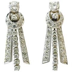 Dramatic Diamond Gold Drop Earrings