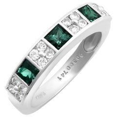 Untreated Color change Alexandrite Stone 0.74 cts in Platinum Ring with Diamonds