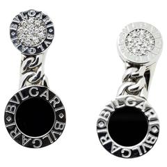 BVLGARI Onyx & Diamond Clip On Earrings