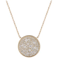 TJD 1.0 Carat Diamond 14 Karat Yellow Gold Medallion Pendant with 18 inch chain