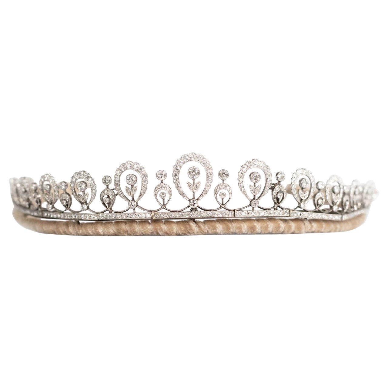 Edwardianische Diamant Tiara mit altem Schliff