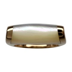 Bvlgari Bulgari Tronchetto Mysa 18k Rose Gold Mother Of Pearl Ring with Box 50