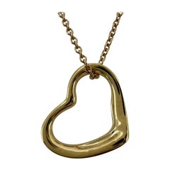 Vintage Tiffany & Co. Collar Colgante Elsa Peretti Corazón Abierto Oro 18k