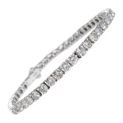 NO RESERVE!  -  7.72Ct F-H Diamond Tennis 14K White Gold Bracelet