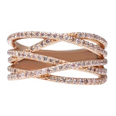 KEINE RESERVE!  -  0,75 Karat rosa Diamanten - 14K Roségold - Ring