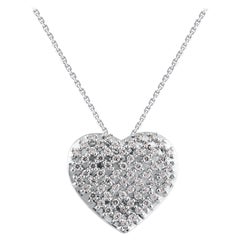 TJD 0.50 Carat Brilliant cut Diamond 14KT Gold Lattice Heart Pendant Necklace