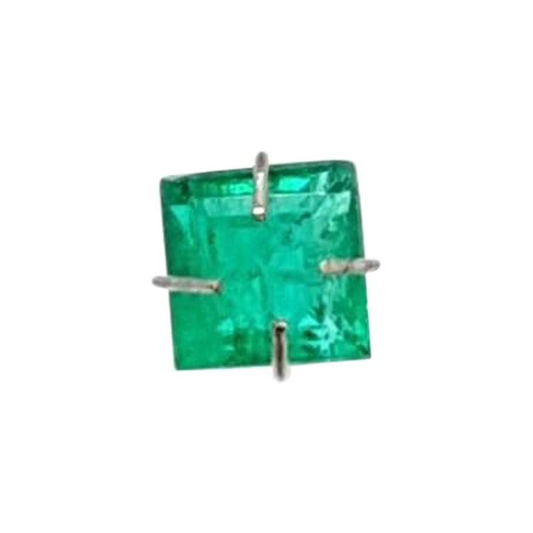 1.25cts Natural Emerald Square Shape 6mm CERTIFIED Stone.