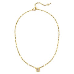 Collar con bisel de diamantes en cojín de oro de 18 quilates Faye Kim
