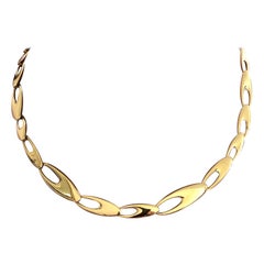 Georg Jensen Denmark Link Chain Necklace 18k Yellow Gold