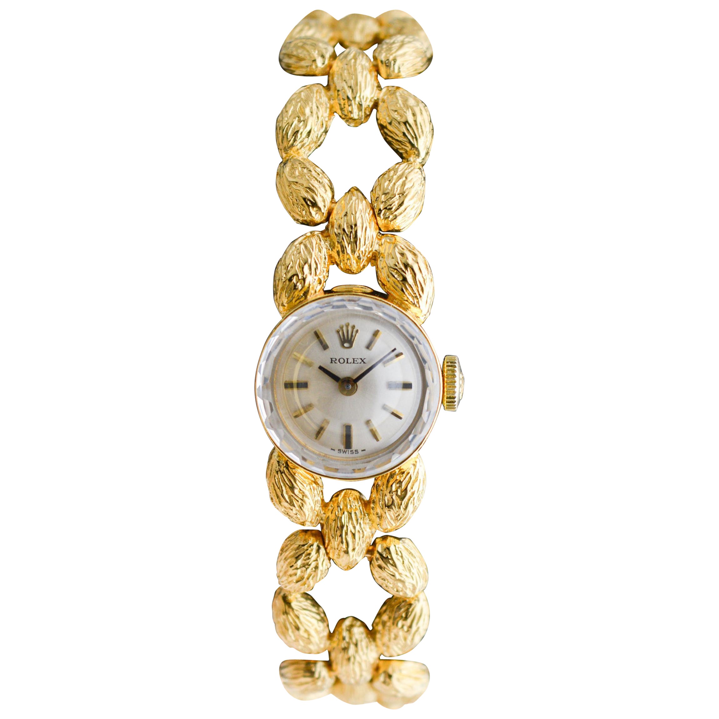 Rolex Montre habillée pour dames en or massif 14Kt