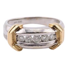 Precioso anillo de oro blanco de 14 quilates con diamantes 8,53 gramos