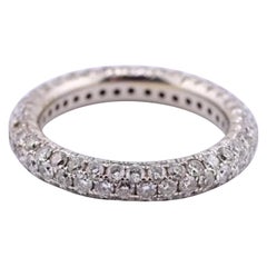 Lovely 14K White Gold Eternity Diamond Band 3 Carats Diamonds IGI Certified
