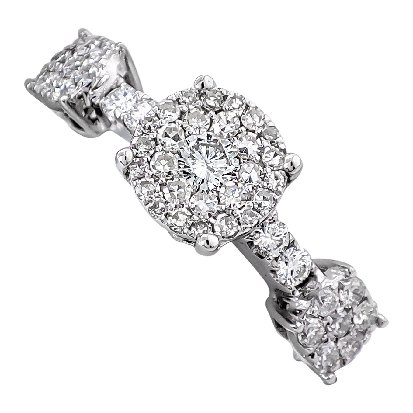 Anillo de oro blanco de 14k con diamante redondo de 0,60 ct