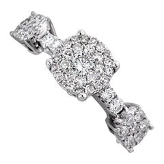 Anillo de oro blanco de 14k con diamante redondo de 0,60 ct