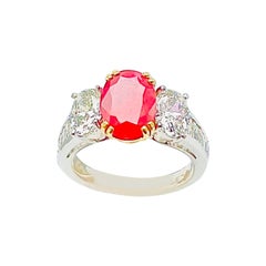 anello cocktail con diamanti e rubino naturale Burma certificato Gibelin