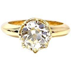 Antique Old Mine Cut Diamond Ring in 18K Gold