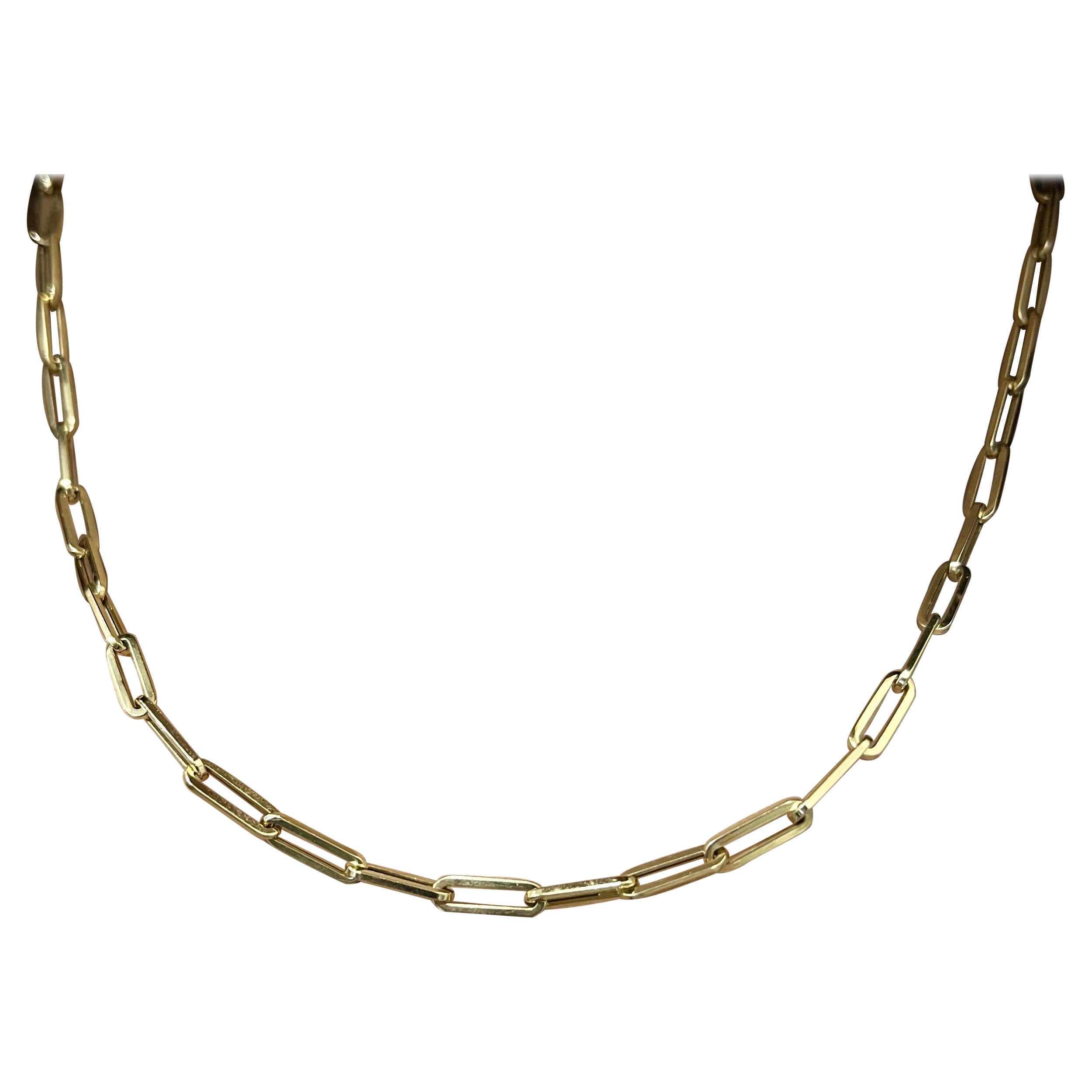 14k Gelbgold Papier-Halskette mit Clip