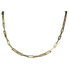14k Gelbgold Papier-Halskette mit Clip
